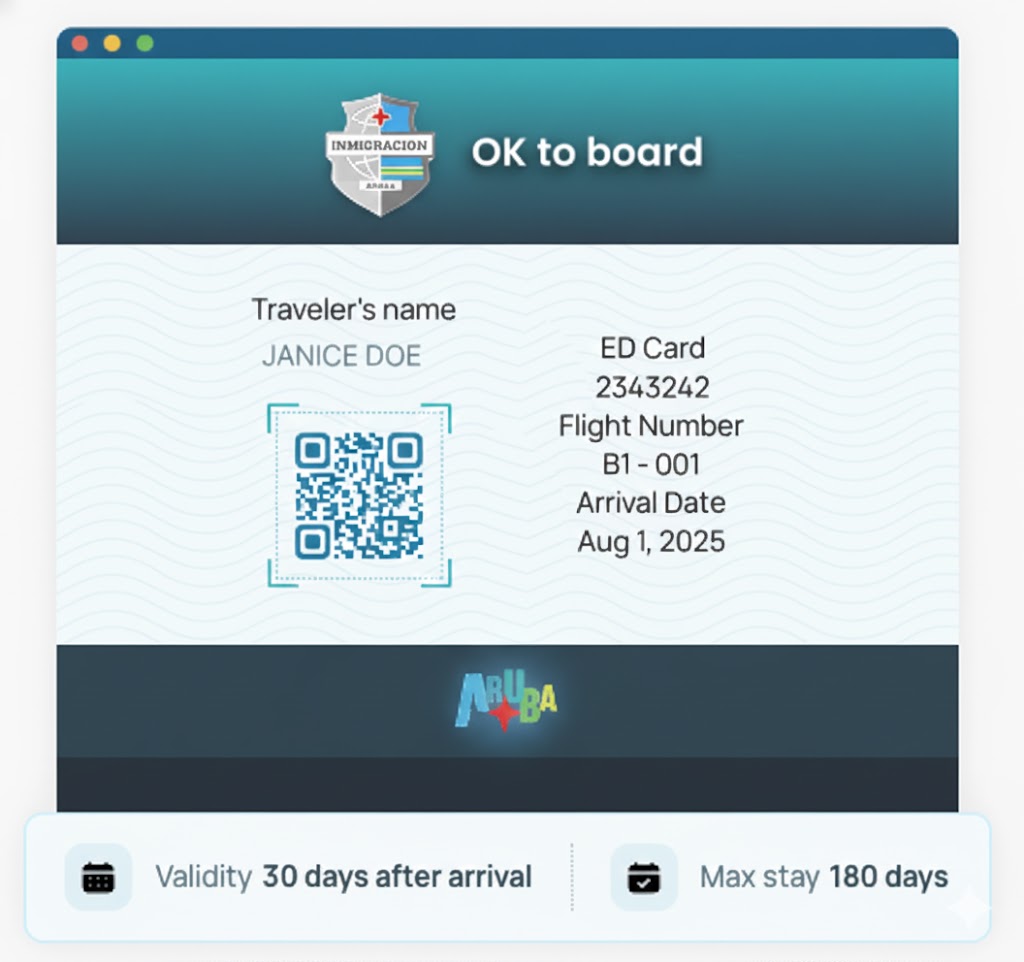 Aruba ED Card Application | Get Your Travel Document Online | GetVisa
